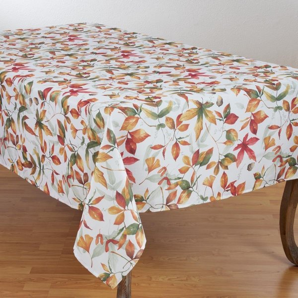 Saro Lifestyle SARO 5050.M70104B 70 x 104 in. Rectangle Fall Leaves Design Tablecloth with Rich Pattern - Multi Color 5050.M70104B